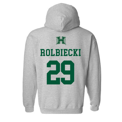 Hawaii - NCAA Baseball : Evan Rolbiecki - Classic Shersey Hooded Sweatshirt-1