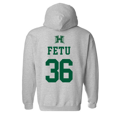Hawaii - NCAA Football : Jordan Fetu - Classic Shersey Hooded Sweatshirt-1