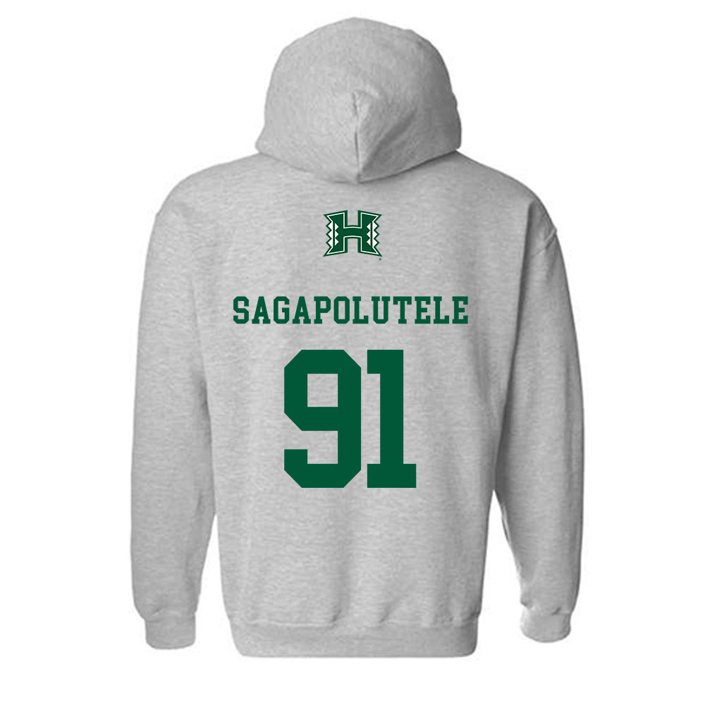 Hawaii - NCAA Football : Joshua sagapolutele - Classic Shersey Hooded Sweatshirt-1