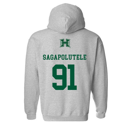 Hawaii - NCAA Football : Joshua sagapolutele - Classic Shersey Hooded Sweatshirt-1