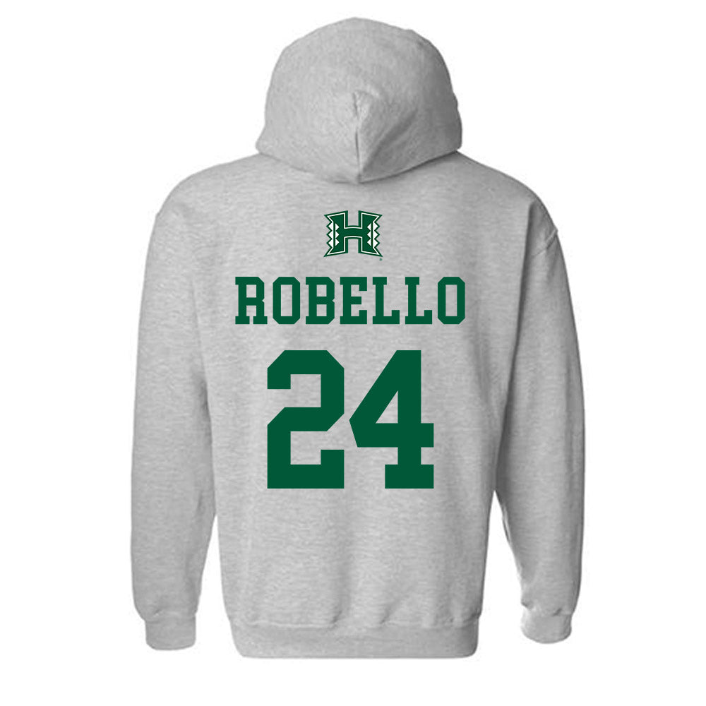 Hawaii - NCAA Baseball : Hekili Robello - Classic Shersey Hooded Sweatshirt-1