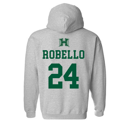 Hawaii - NCAA Baseball : Hekili Robello - Classic Shersey Hooded Sweatshirt-1