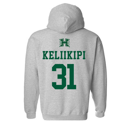 Hawaii - NCAA Football : Tryton Keliikipi - Classic Shersey Hooded Sweatshirt-1