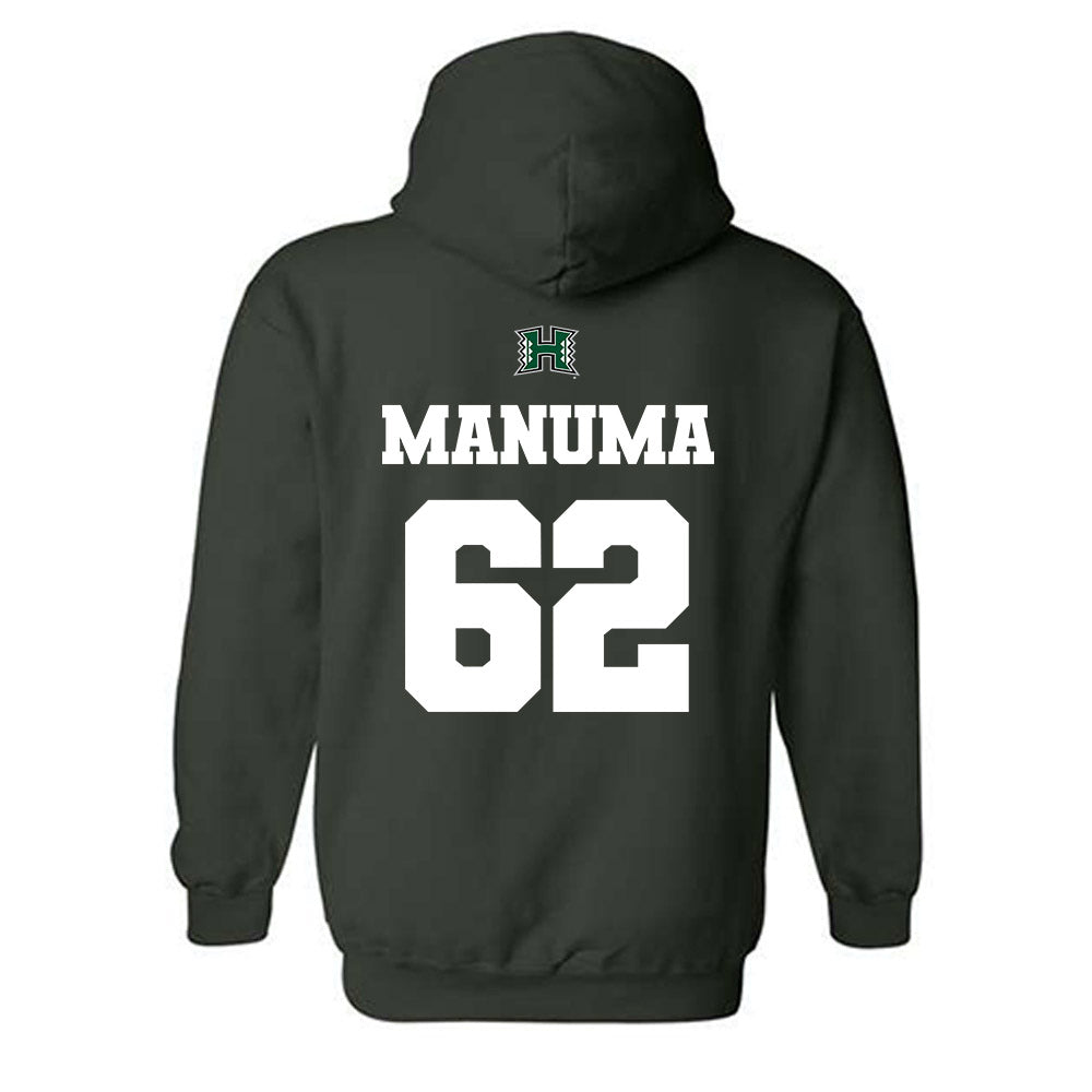 Hawaii - NCAA Football : Lautaimi Manuma - Classic Shersey Hooded Sweatshirt-1