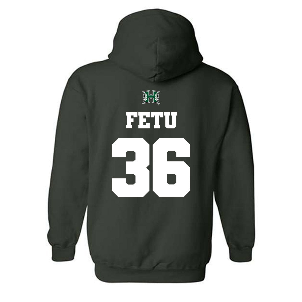 Hawaii - NCAA Football : Jordan Fetu - Classic Shersey Hooded Sweatshirt-1