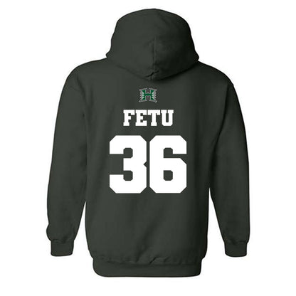 Hawaii - NCAA Football : Jordan Fetu - Classic Shersey Hooded Sweatshirt-1