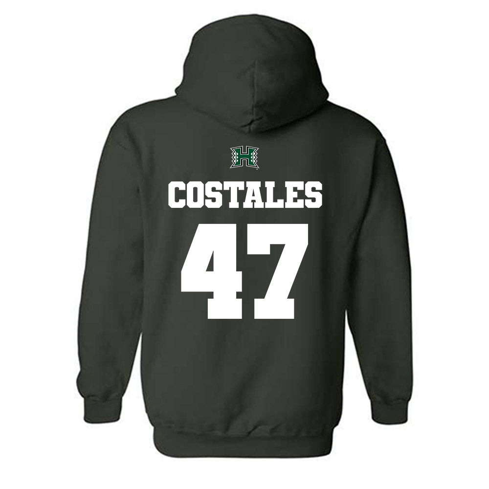 Hawaii - NCAA Football : Kingston Costales - Classic Shersey Hooded Sweatshirt-1