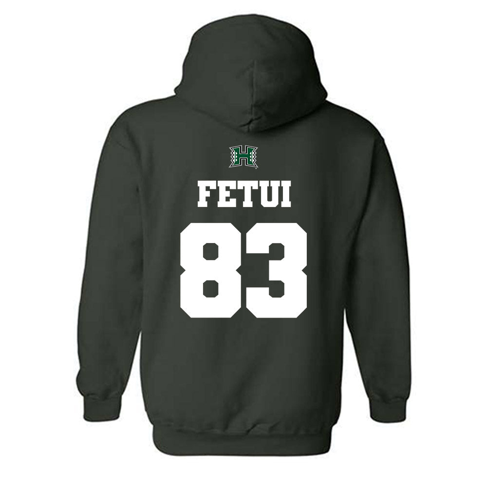Hawaii - NCAA Football : Josiah Fetui - Classic Shersey Hooded Sweatshirt-1