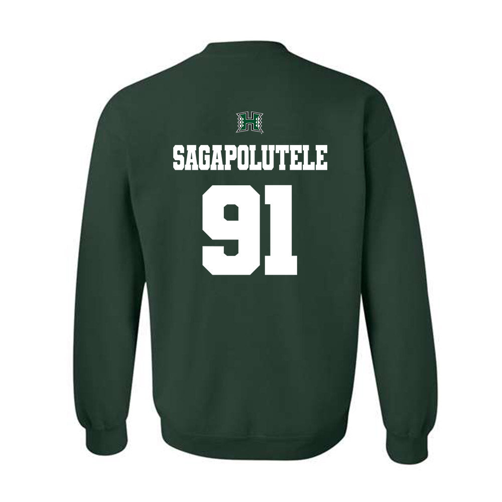 Hawaii - NCAA Football : Joshua sagapolutele - Classic Shersey Crewneck Sweatshirt-1