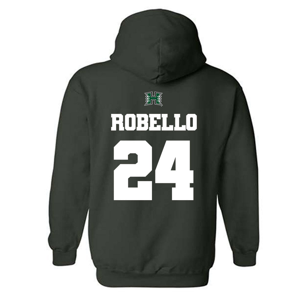 Hawaii - NCAA Baseball : Hekili Robello - Classic Shersey Hooded Sweatshirt-1