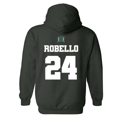Hawaii - NCAA Baseball : Hekili Robello - Classic Shersey Hooded Sweatshirt-1