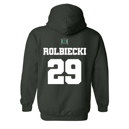 Hawaii - NCAA Baseball : Evan Rolbiecki - Classic Shersey Hooded Sweatshirt-1