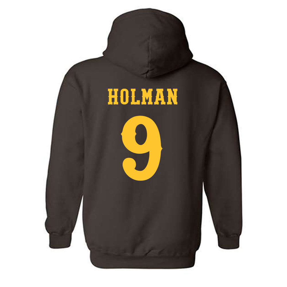 Wyoming - NCAA Football : Jackson Holman - Classic Shersey Hooded Sweatshirt-1