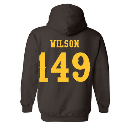 Wyoming - NCAA Wrestling : Dominic Wilson - Classic Shersey Hooded Sweatshirt-1