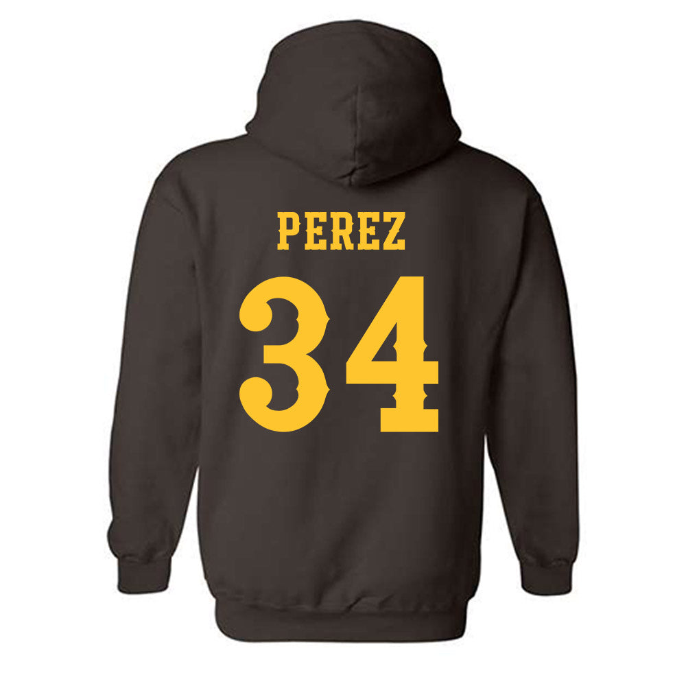 Wyoming - NCAA Football : Steven Perez - Classic Shersey Hooded Sweatshirt-1