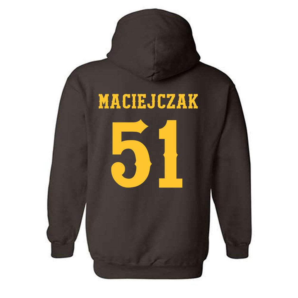 Wyoming - NCAA Football : Jason Maciejczak - Classic Shersey Hooded Sweatshirt-1