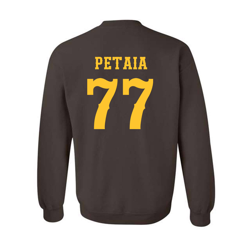 Wyoming - NCAA Football : Josiah Petaia - Classic Shersey Crewneck Sweatshirt-1