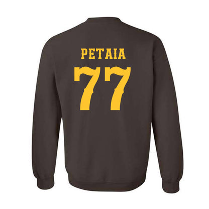 Wyoming - NCAA Football : Josiah Petaia - Classic Shersey Crewneck Sweatshirt-1