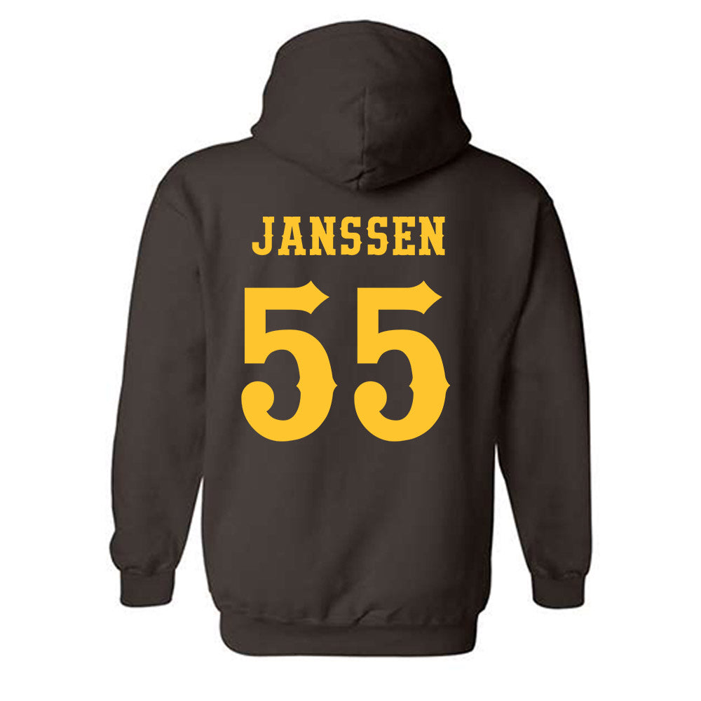 Wyoming - NCAA Football : Kalvin Janssen - Classic Shersey Hooded Sweatshirt-1