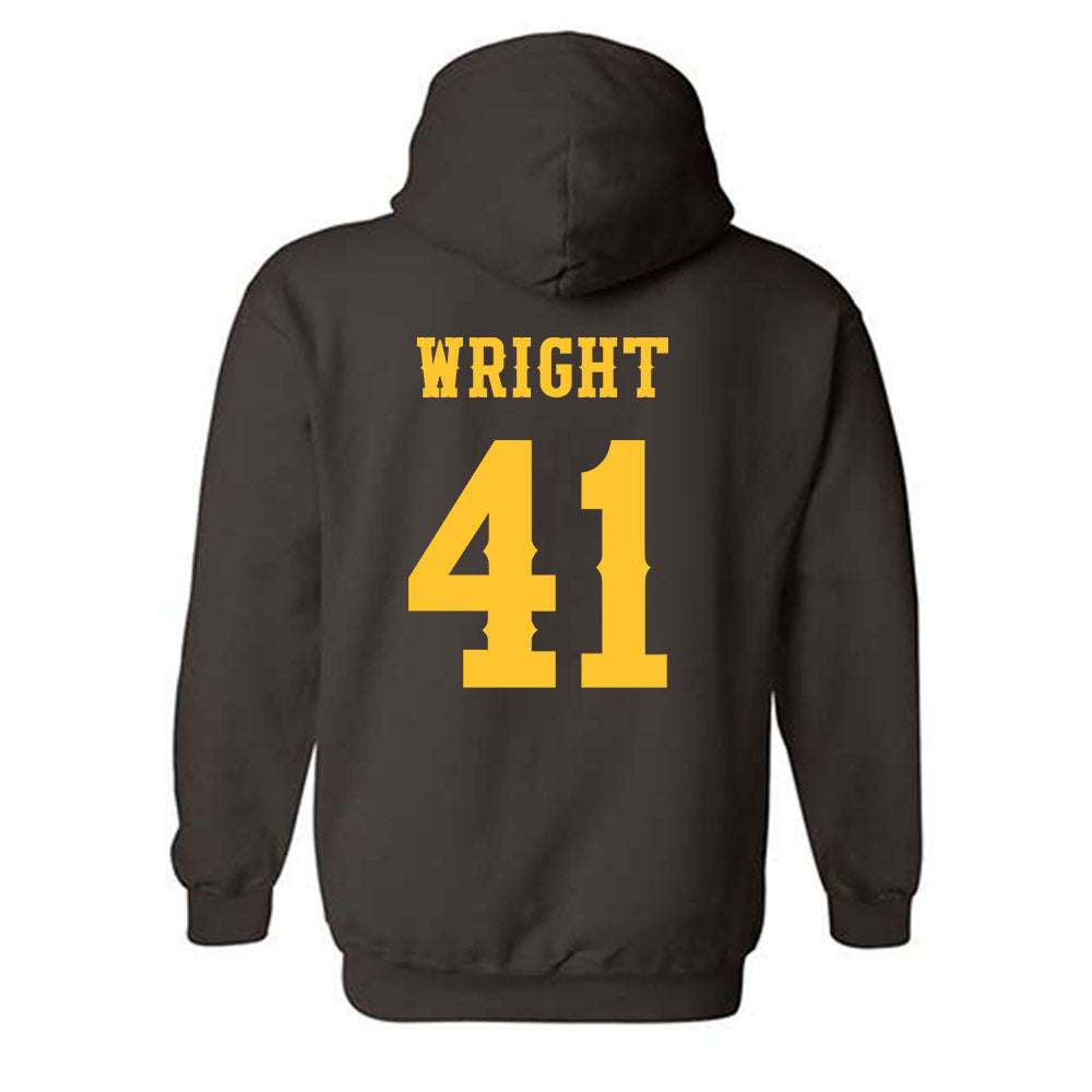 Wyoming - NCAA Football : Mason Wright - Classic Shersey Hooded Sweatshirt-1