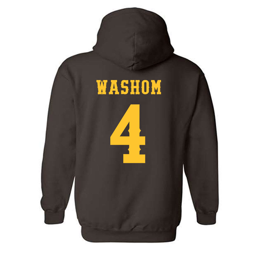 Wyoming - NCAA Football : Ke'Lyn Washom - Classic Shersey Hooded Sweatshirt-1