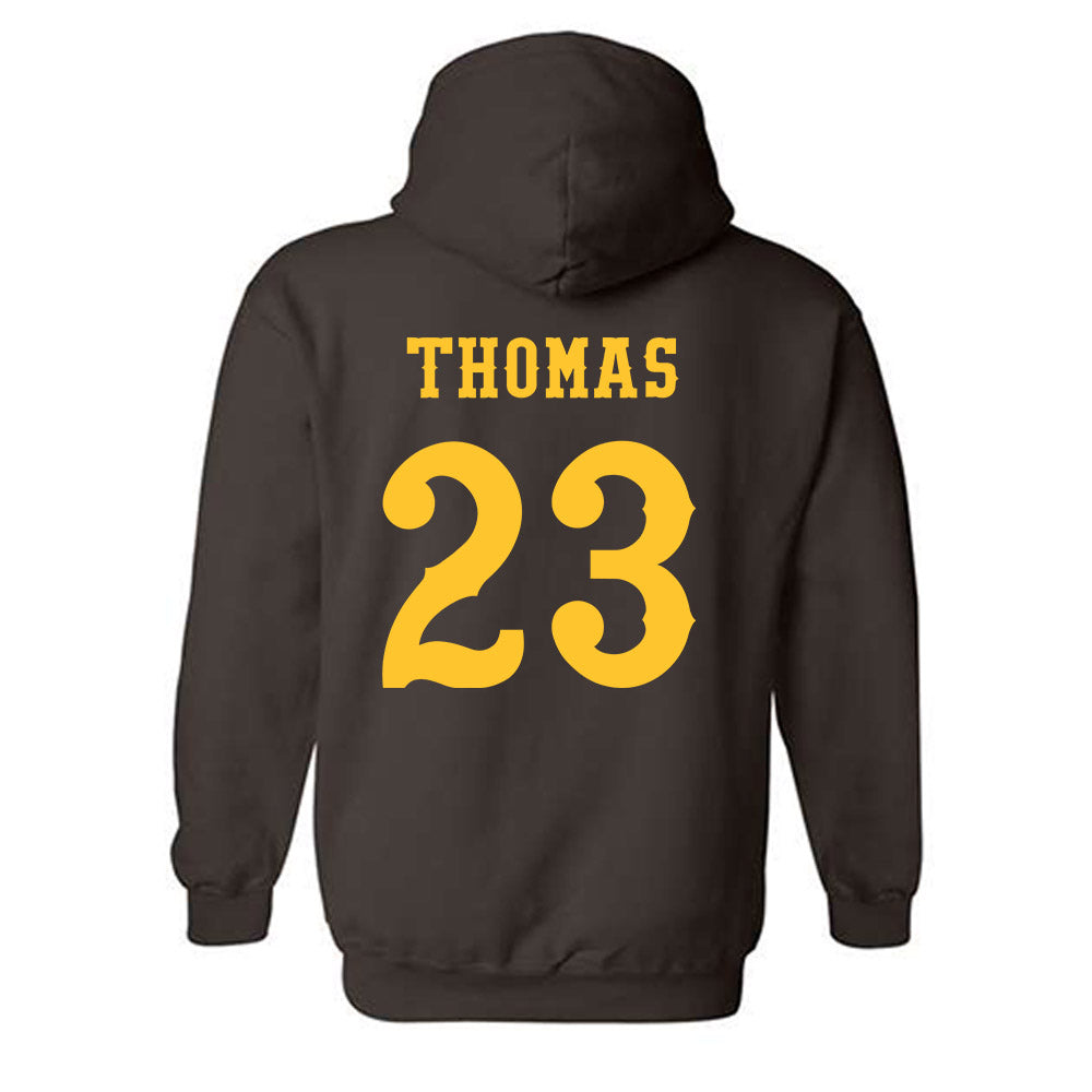 Wyoming - NCAA Football : Jones Thomas - Classic Shersey Hooded Sweatshirt-1