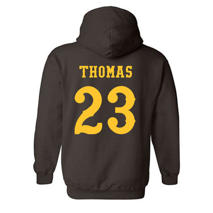 Wyoming - NCAA Football : Jones Thomas - Classic Shersey Hooded Sweatshirt-1