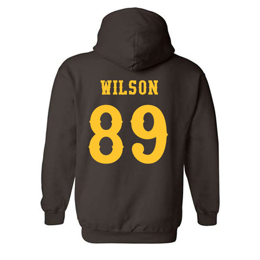 Wyoming - NCAA Football : Jake Wilson - Classic Shersey Hooded Sweatshirt-1