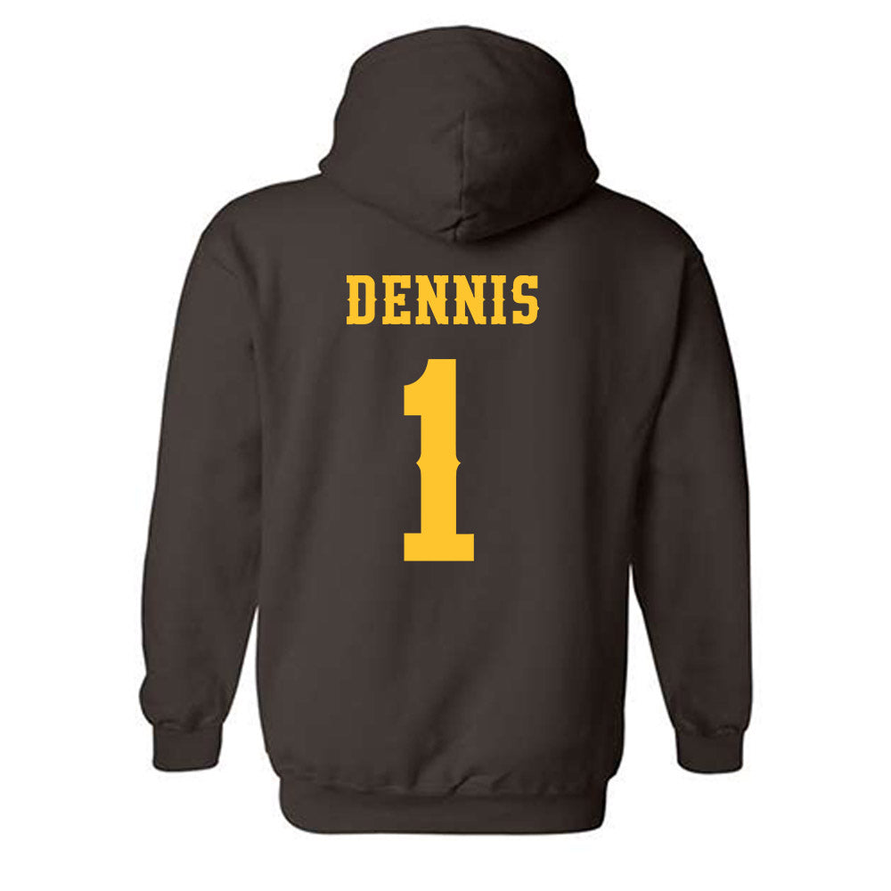 Wyoming - NCAA Men's Basketball : Damarion Dennis - Classic Shersey Hooded Sweatshirt-1