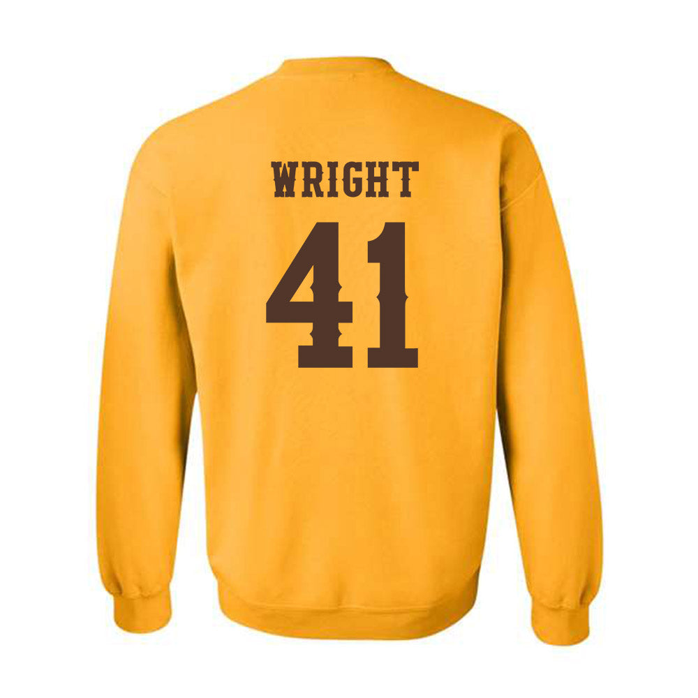 Wyoming - NCAA Football : Mason Wright - Classic Shersey Crewneck Sweatshirt-1