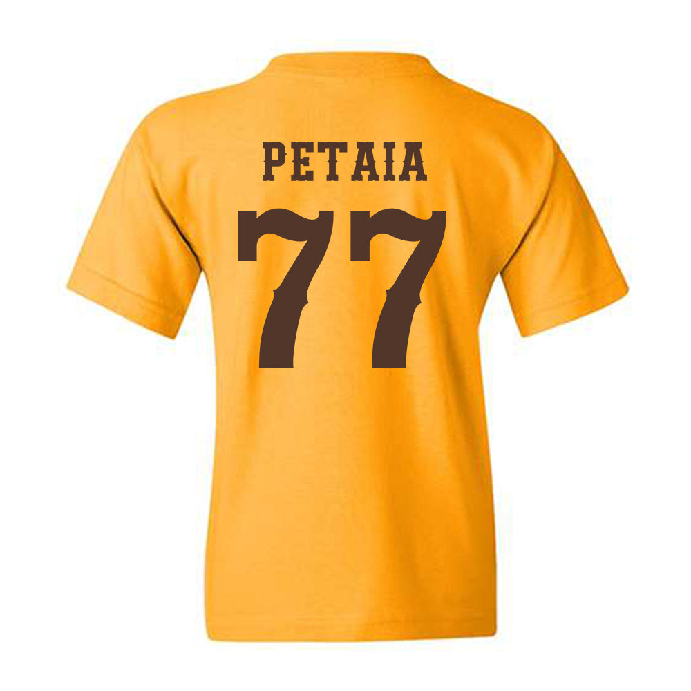 Wyoming - NCAA Football : Josiah Petaia - Classic Shersey Youth T-Shirt-1