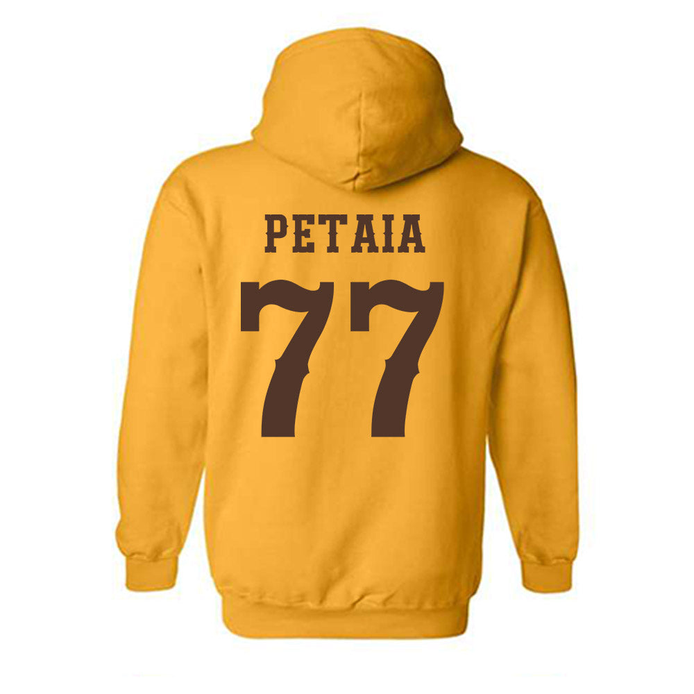 Wyoming - NCAA Football : Josiah Petaia - Classic Shersey Hooded Sweatshirt-1