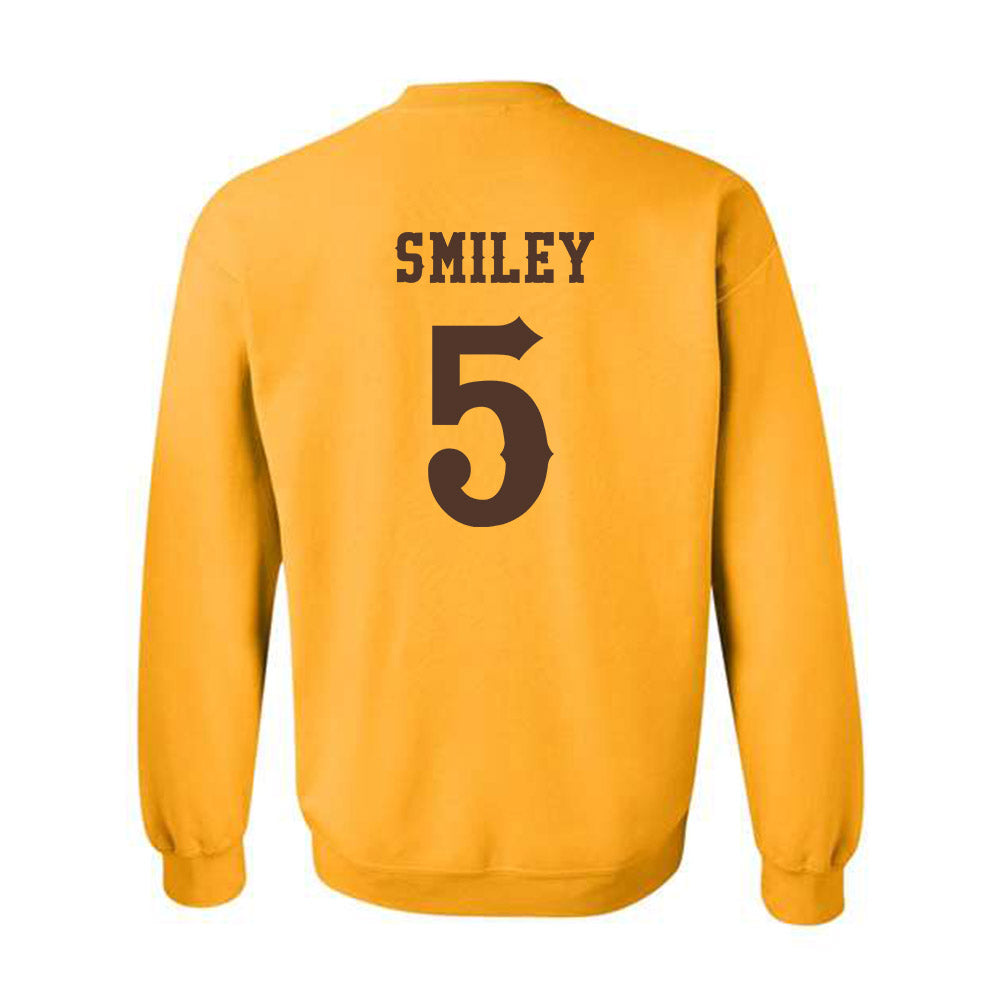 Wyoming - NCAA Men's Basketball : Madden Smiley - Classic Shersey Crewneck Sweatshirt-1