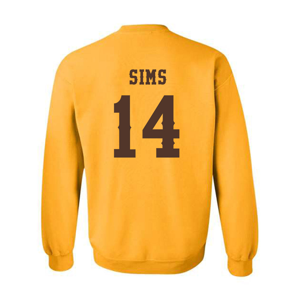 Wyoming - NCAA Football : Landon Sims - Classic Shersey Crewneck Sweatshirt-1