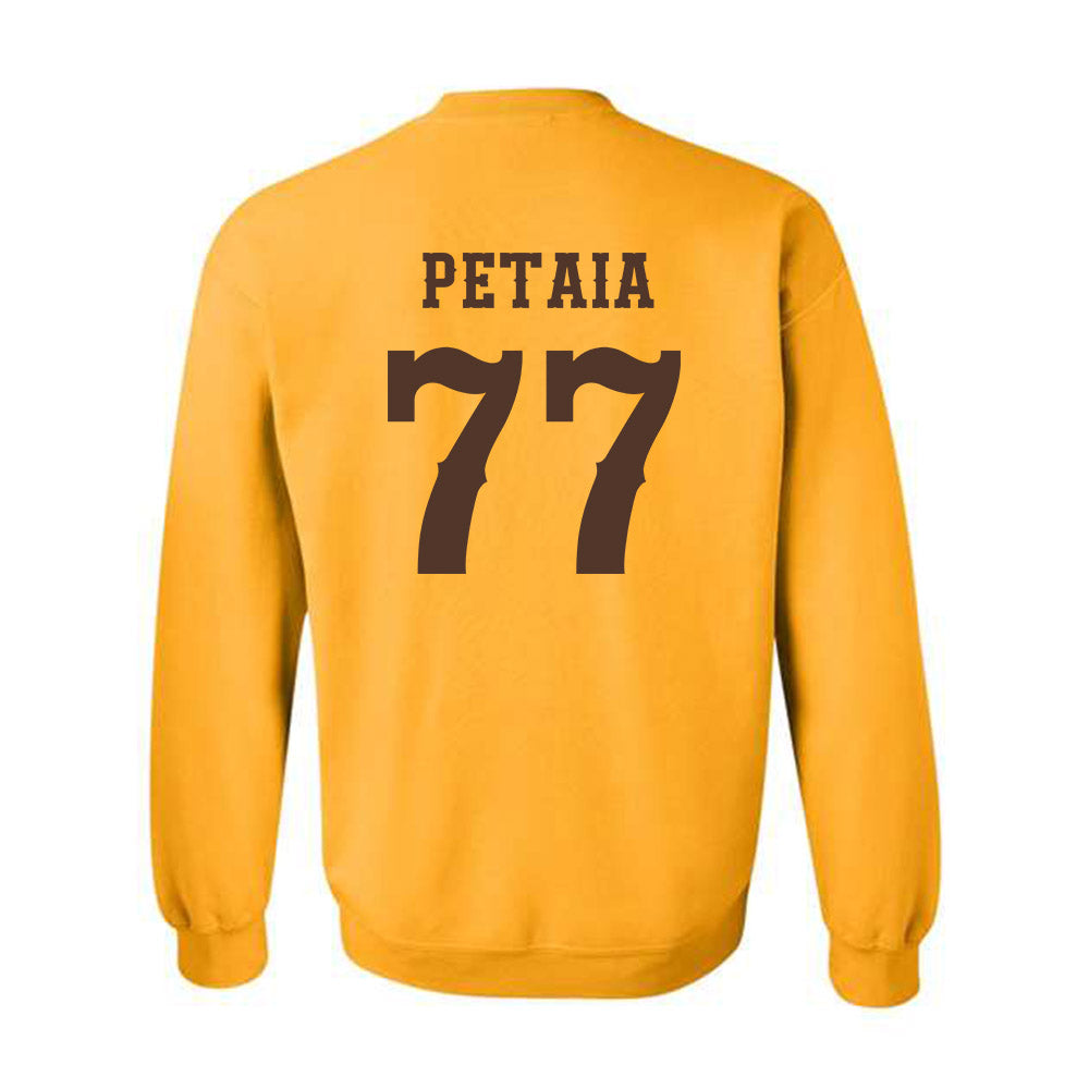 Wyoming - NCAA Football : Josiah Petaia - Classic Shersey Crewneck Sweatshirt-1