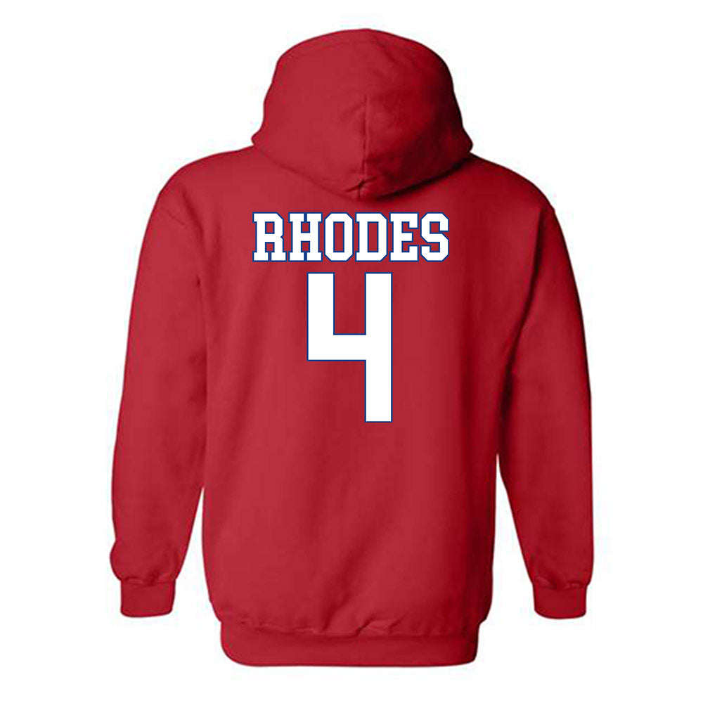 SMU - NCAA Football : Link Rhodes - Hooded Sweatshirt-1