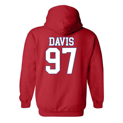 SMU - NCAA Football : Christian Davis - Hooded Sweatshirt-1