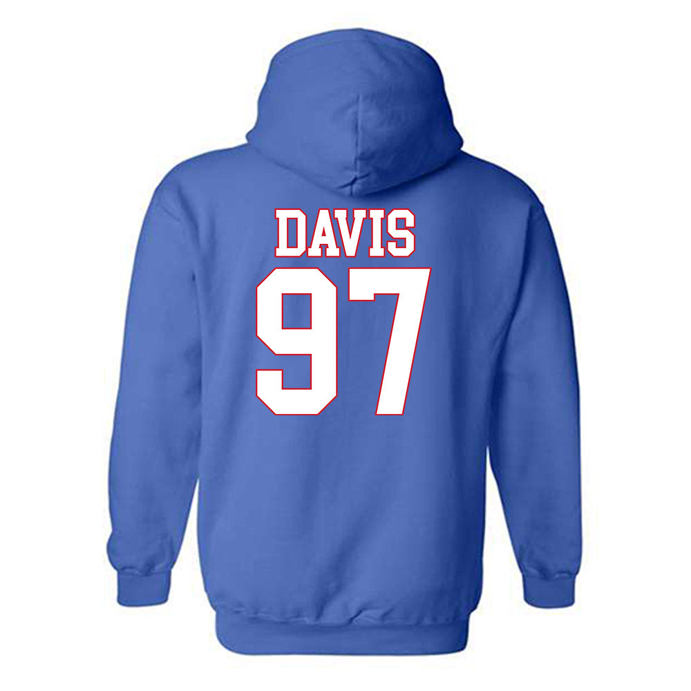 SMU - NCAA Football : Christian Davis - Hooded Sweatshirt-1