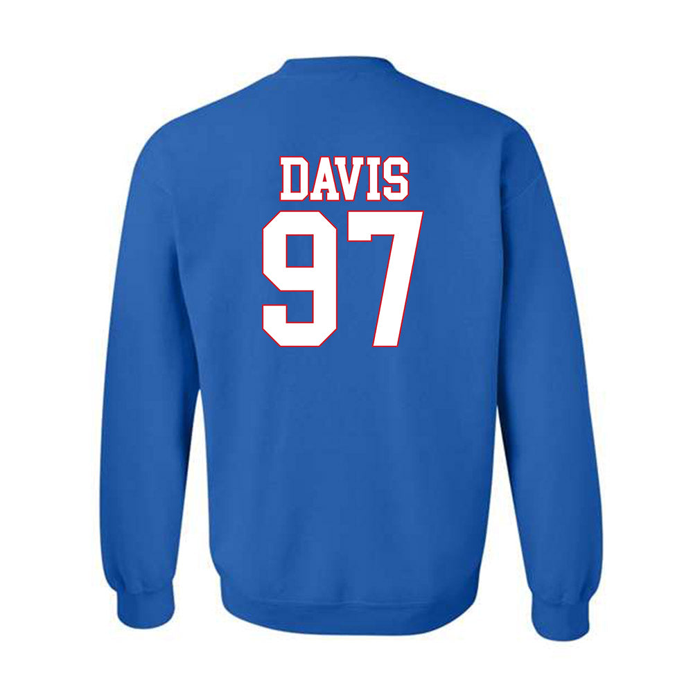 SMU - NCAA Football : Christian Davis - Crewneck Sweatshirt-1