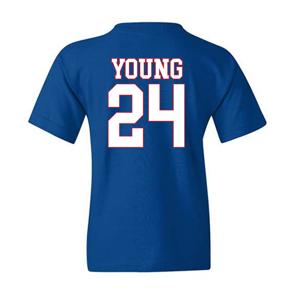 SMU - NCAA Football : Izayah Young - Youth T-Shirt-1