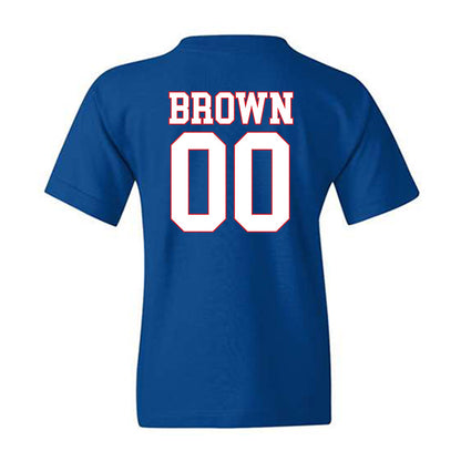 SMU - NCAA Football : Carterrious Brown - Youth T-Shirt-1