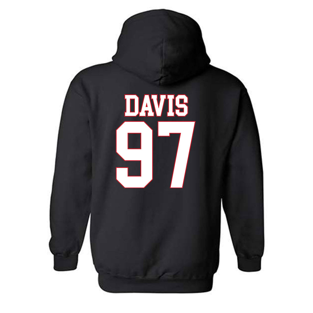 SMU - NCAA Football : Christian Davis - Hooded Sweatshirt-1