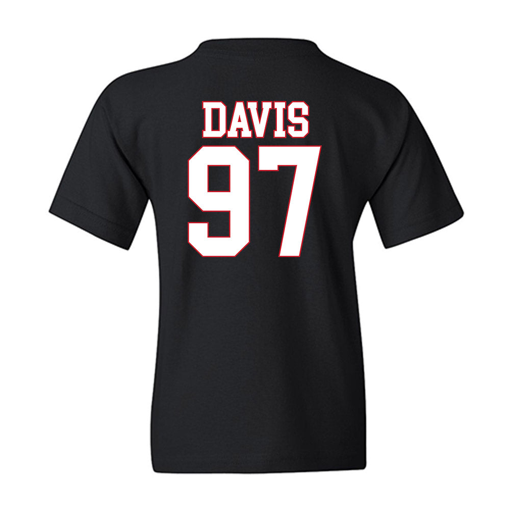 SMU - NCAA Football : Christian Davis - Youth T-Shirt-1