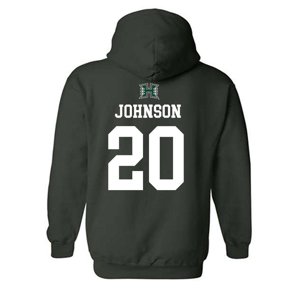 Hawaii - NCAA Men's Basketball : Isaac Johnson - Sports Shersey Hooded Sweatshirt-1