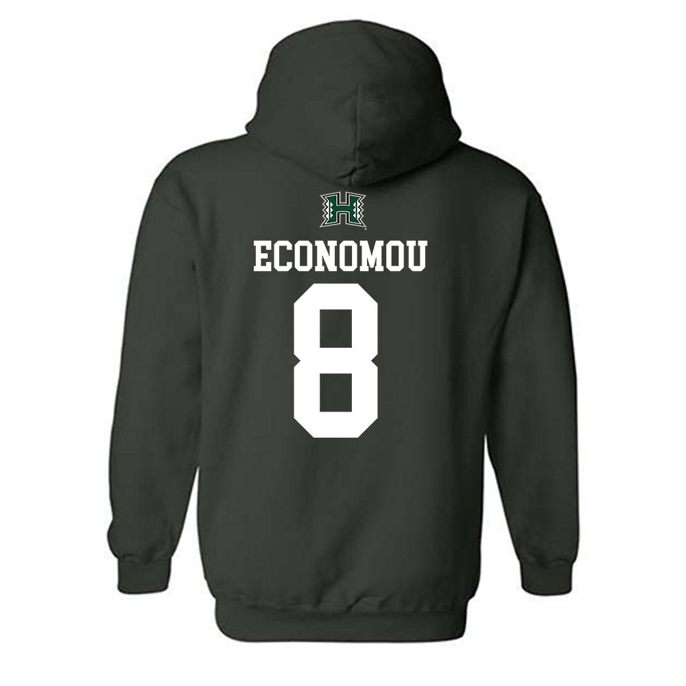 Hawaii - NCAA Men's Basketball : AJ Economou - Sports Shersey Hooded Sweatshirt-1