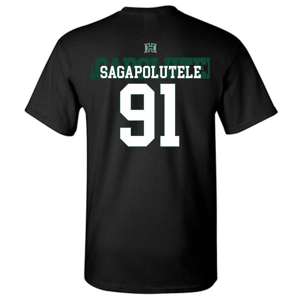 Hawaii - NCAA Football : Joshua sagapolutele - Sports Shersey T-Shirt-1