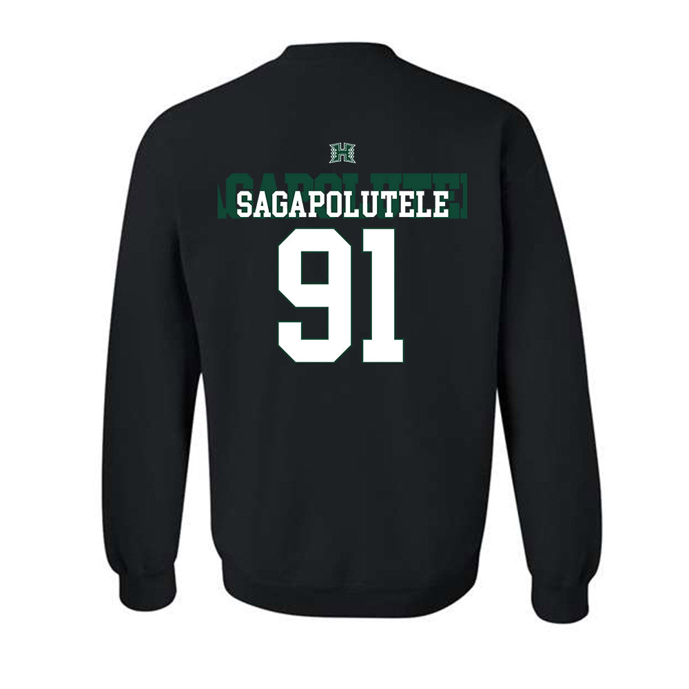 Hawaii - NCAA Football : Joshua sagapolutele - Sports Shersey Crewneck Sweatshirt-1