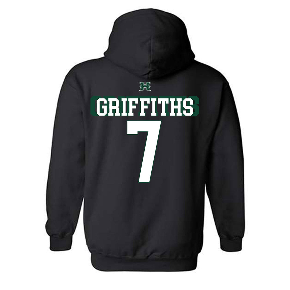 Hawaii - NCAA Football : Tre Griffiths - Sports Shersey Hooded Sweatshirt-1