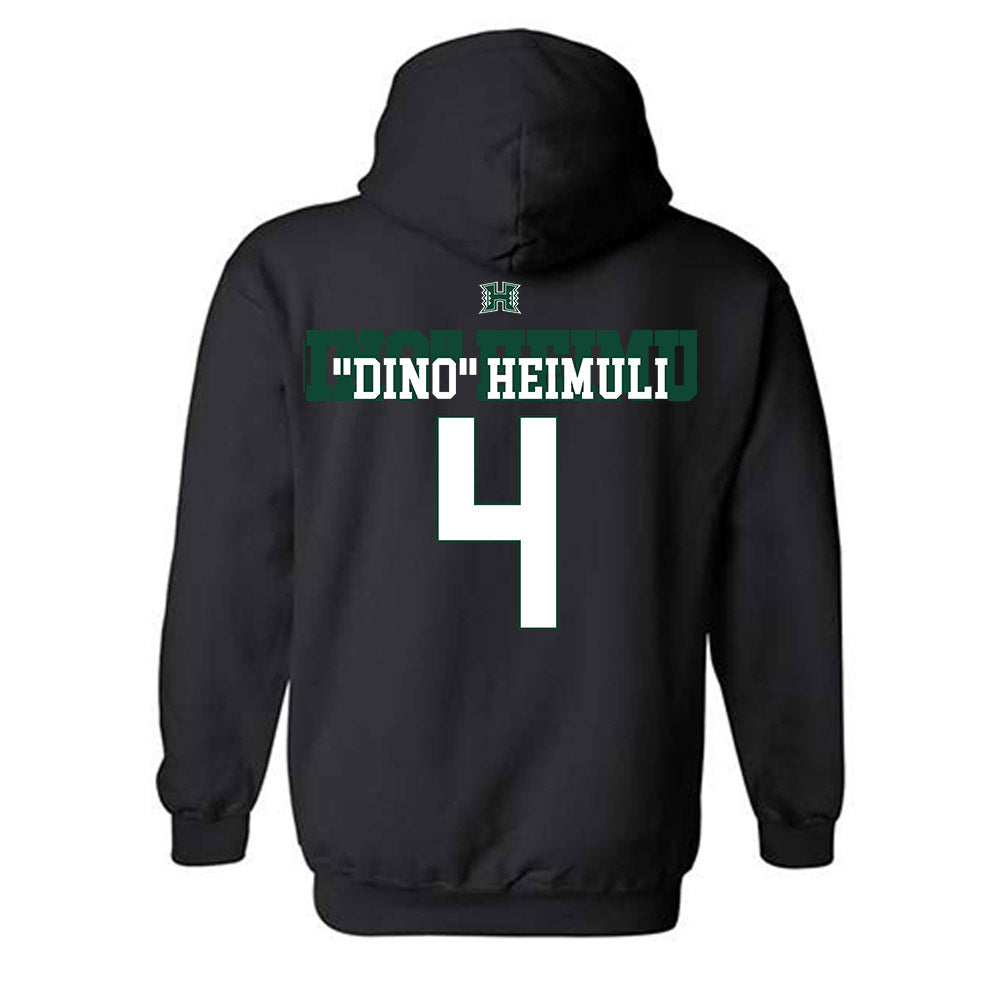 Hawaii - NCAA Football : Jarvis "Dino" Heimuli - Sports Shersey Hooded Sweatshirt-1