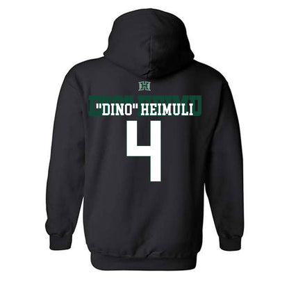 Hawaii - NCAA Football : Jarvis "Dino" Heimuli - Sports Shersey Hooded Sweatshirt-1